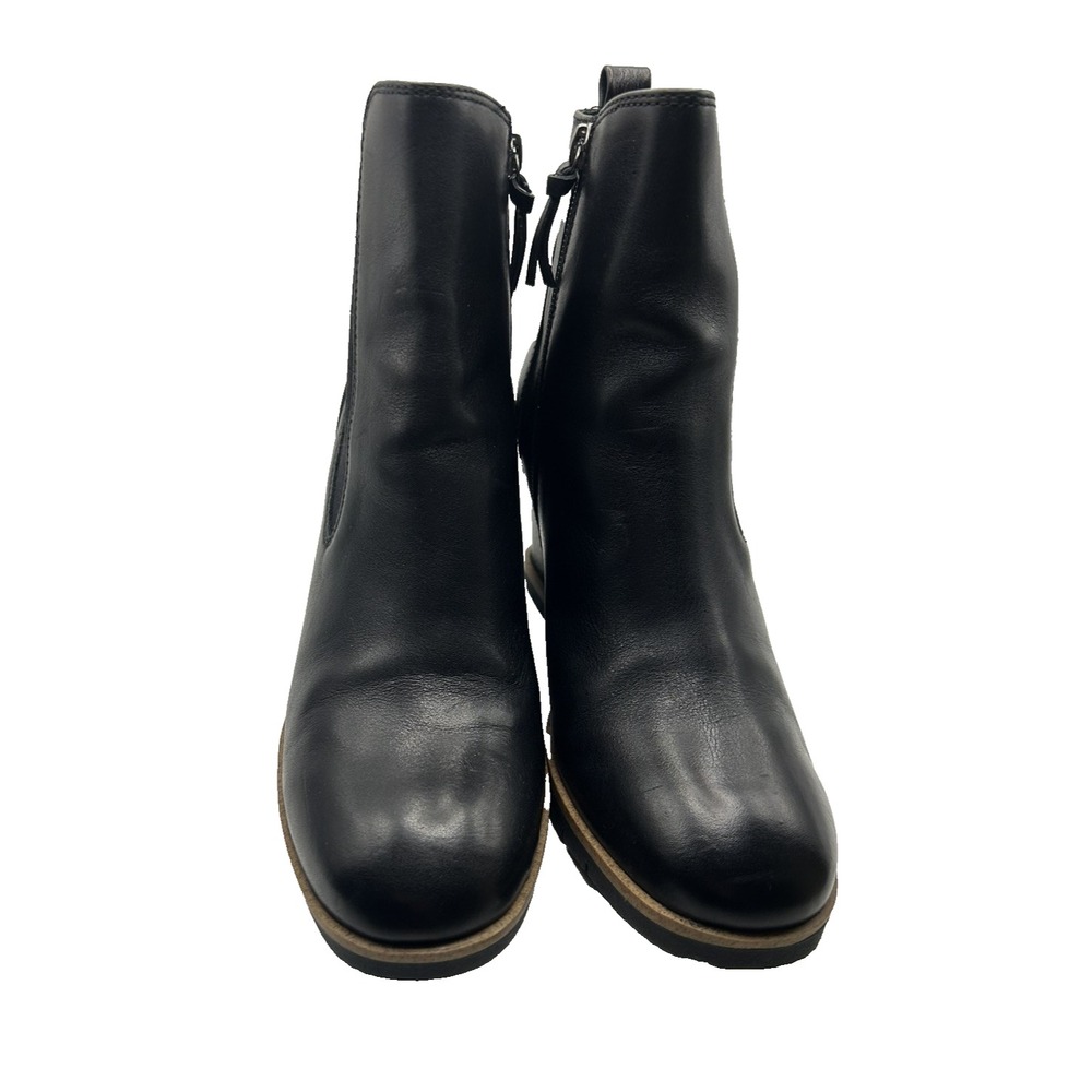 NWOT Sofft Aqua Monica Black Wedge Boot Edgy Size 9 1/2